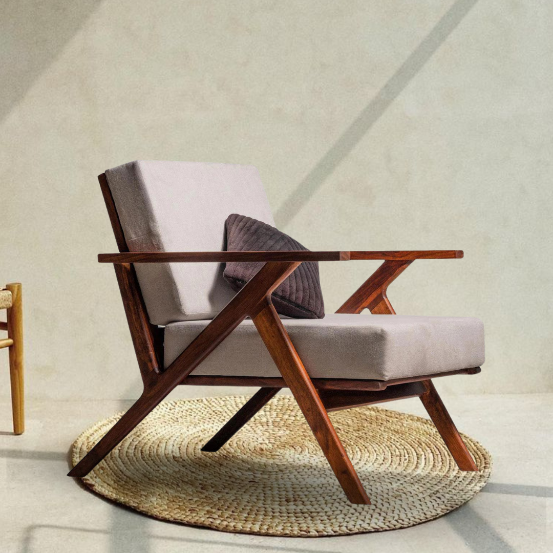 Contemporary Rosewood Lounge Chair with Modern Design