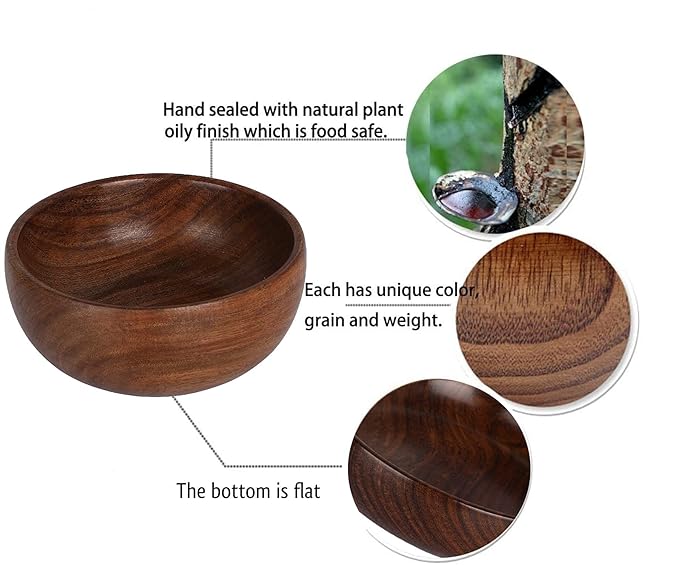 Wood Eclat Acacia Wood Classic Elegant Bowls