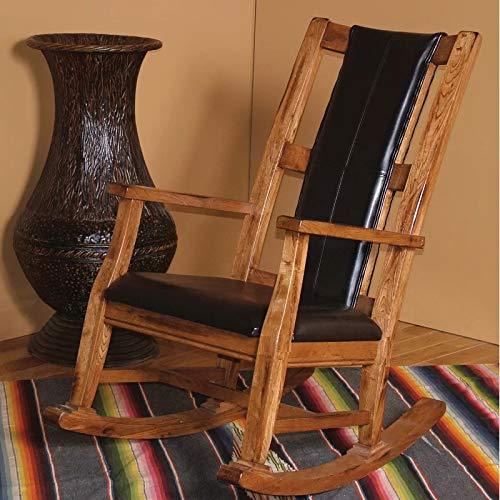 Hand Carved Wooden Rocking Chair in sleek black.