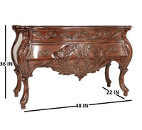 Mid-Century Modern Hand carved Teak Wood Console Table