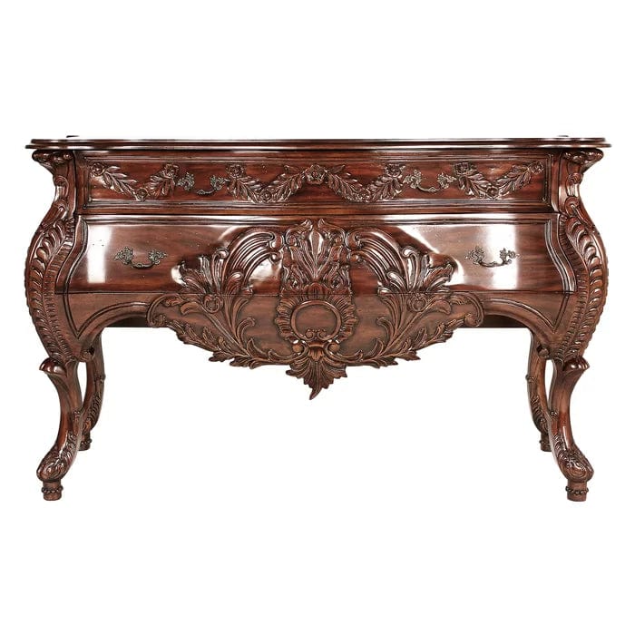 Mid-Century Modern Hand carved Teak Wood Console Table