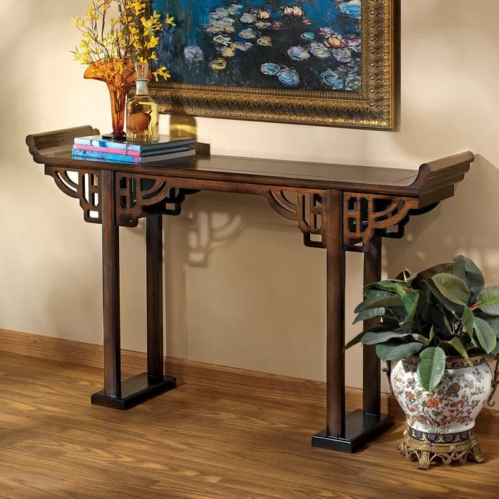 Modern Farmhouse Solid Teak Wood Console Table