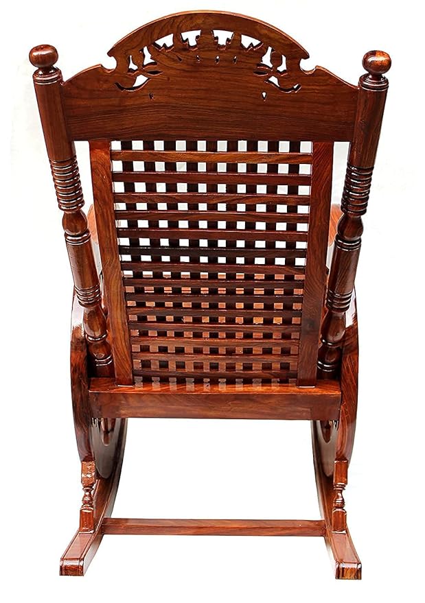 Wood Eclat Retro Rocker chair with Armrests and Back Support. Crafted From 1st Class Teak Wood.