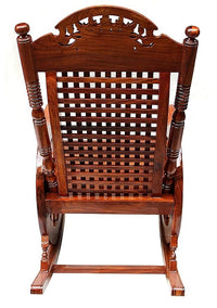 Wood Eclat Retro Rocker chair with Armrests and Back Support. Crafted From 1st Class Teak Wood.