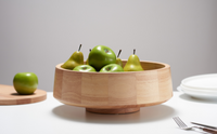 Wood Eclat Large Acacia Wood Fruit Bowl Centerpiece