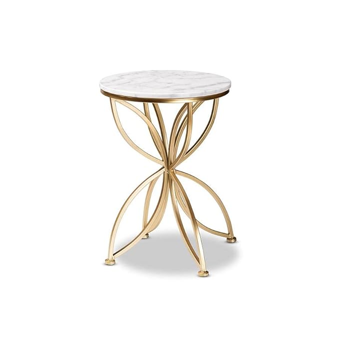 Wood Eclat Modern Round Side Table - Nordic Luxury, Wooden Top with Iron Frame for Living Room, Bedroom, or Sofa