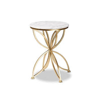 Wood Eclat Modern Round Side Table - Nordic Luxury, Wooden Top with Iron Frame for Living Room, Bedroom, or Sofa