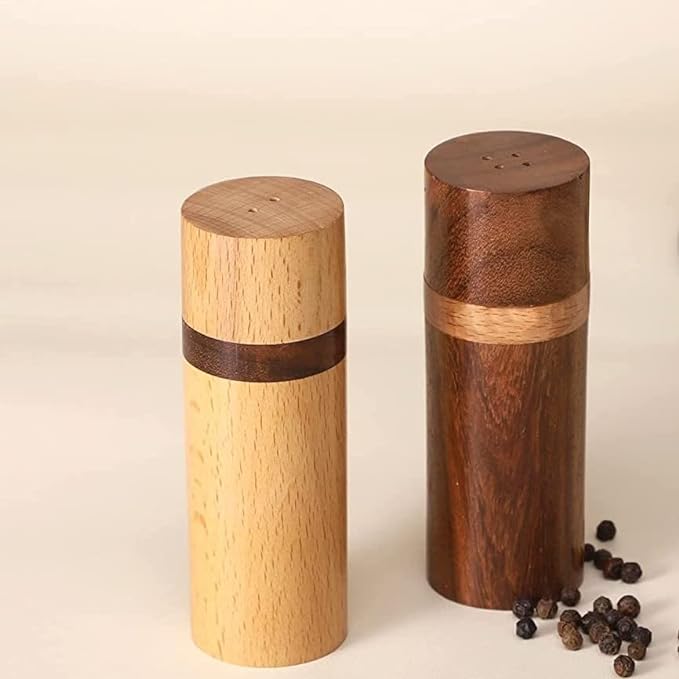 Wood Eclat Handcrafted Wooden Salt and Pepper Shaker Set