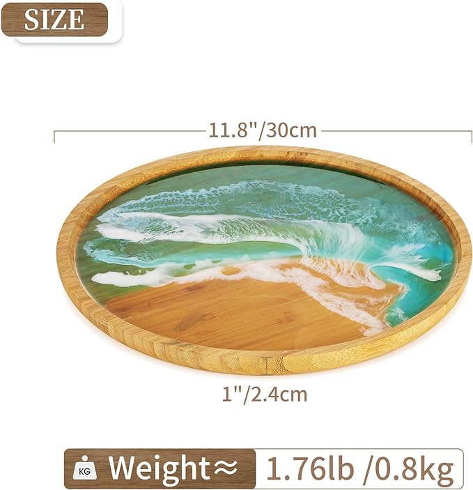 Wood Eclat Ocean-Inspired Resin Decorative Tray