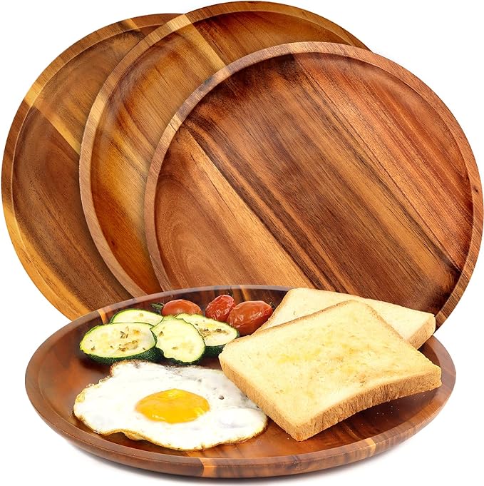 Wood Eclat Acacia Wood Dinner Plates