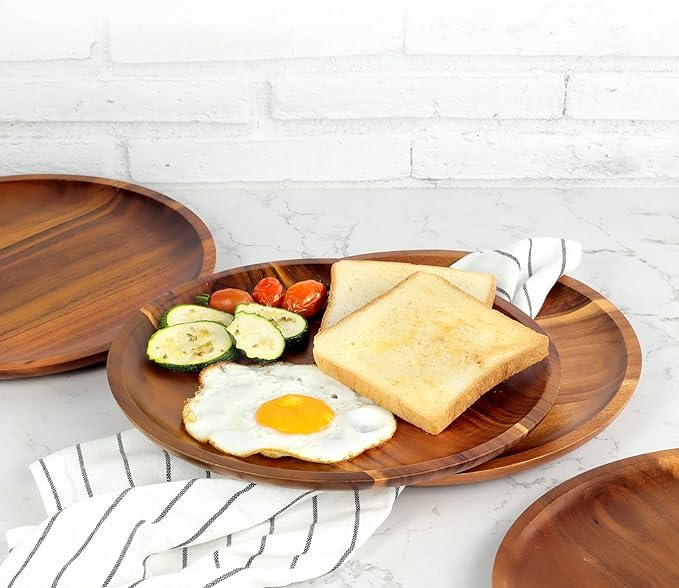 Wood Eclat Acacia Wood Dinner Plates