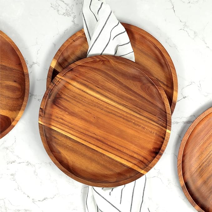 Wood Eclat Acacia Wood Dinner Plates