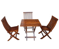 WOOD ECLAT Mango Wood 4-Seater Tea Set - Brown Patio furniture | Outdoor furniture