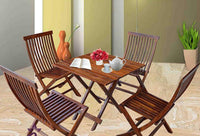 WOOD ECLAT Mango Wood 4-Seater Tea Set - Brown Patio furniture | Outdoor furniture