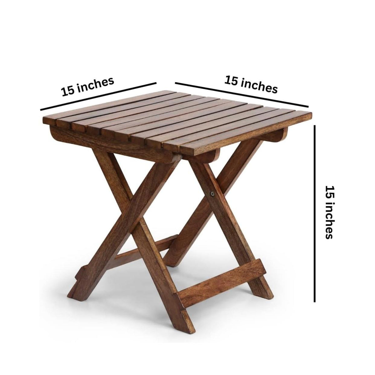 WOOD ECLAT Wooden Folding Coffee Table | Outdoor garden patio Table| Side Table