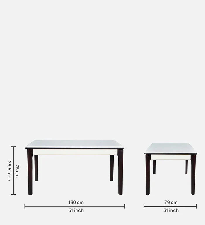 Elegant Monochrome 4-Seater Dining Set in White & Black