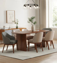 Elegant Walnut 6-Seater Dining Set in Solid Wood